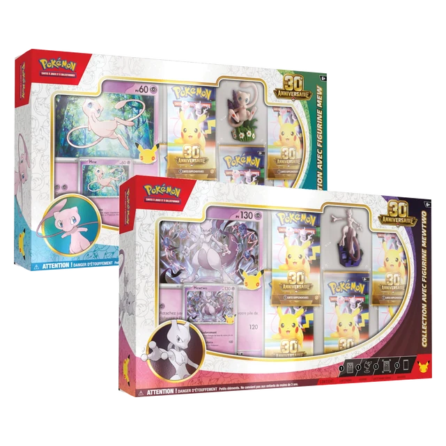 Collections avec figurine Mew et Mewtwo 30e Anniversaire